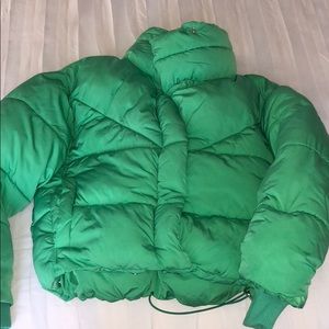 kelly green down jacket